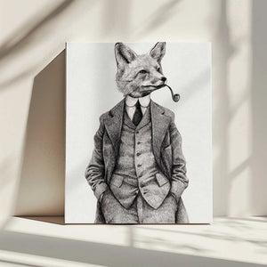 Tablou canvas „The Vintage-style Fox” de Mike Koubou