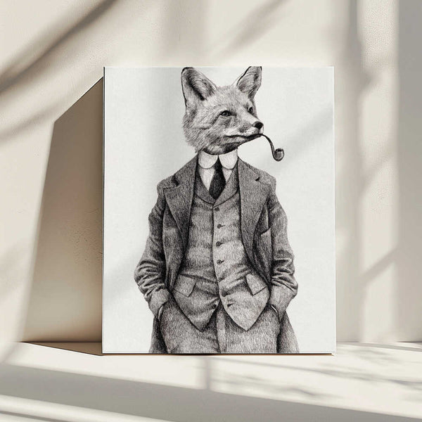 Tablou canvas „The Vintage-style Fox” de Mike Koubou