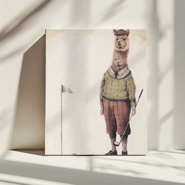 Tablou canvas „Alpaca Golf Club” de Mike Koubou