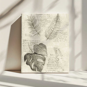 Tablou canvas „Pencil Sketches Of Various Plant Leaves” de Mike Koubou