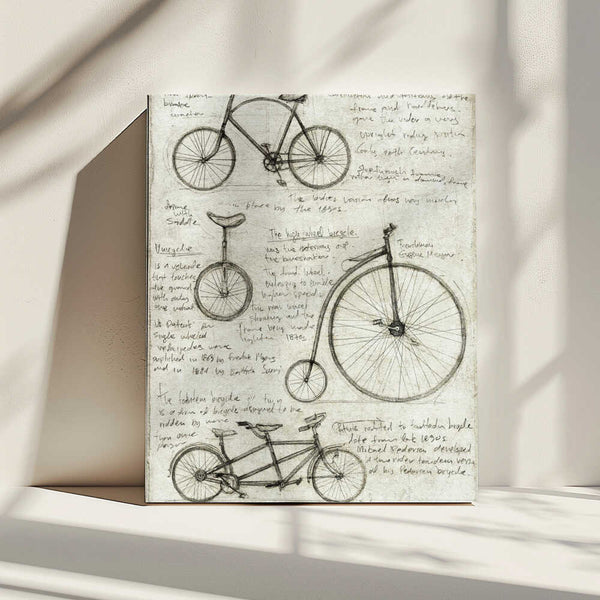 Tablou canvas „Vintage Bicycle Sketches” de Mike Koubou