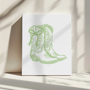 Tablou canvas „Floral Cowboy Boots” de Jolly and Dash