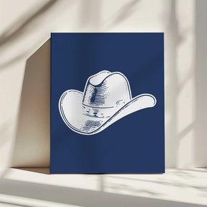 Tablou canvas „Navy Blue Cowboy Hat” de Jolly and Dash
