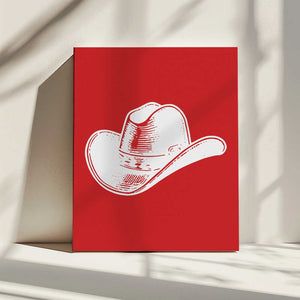 Tablou canvas „Red Cowboy Hat” de Jolly and Dash