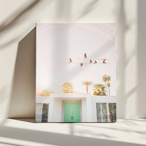 Tablou canvas „Flamingos In Palm Springs” de Kathrin Pienaar