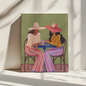 Tablou canvas „Cowgirls playing cards” de Caroline Bonne Müller