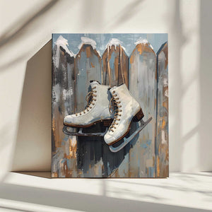 Tablou canvas „Schlittschuhe am Zaun” de Ohkimiko
