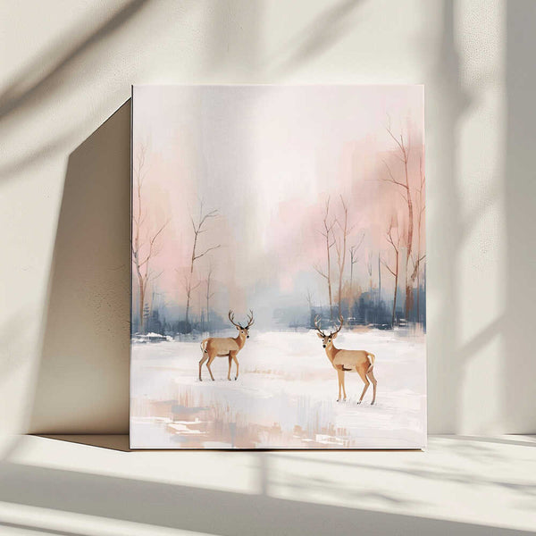 Tablou canvas „Rehe im Winter” de Ohkimiko