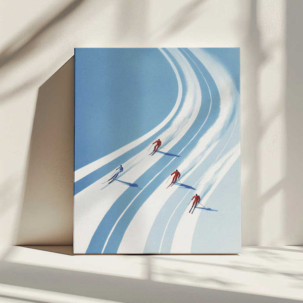 Tablou canvas „Four Skiers” de Andreas Magnusson