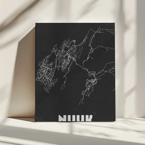 Tablou canvas „Nuuk Greenland Vintage Map” de Nicholas