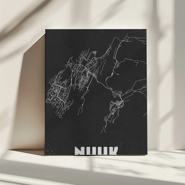 Tablou canvas „Nuuk Greenland Vintage Map” de Nicholas