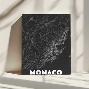 Tablou canvas „Monaco Vintage Travel Map” de Nicholas