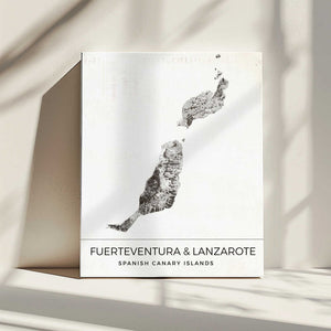 Tablou canvas „Fuerteventura &amp; Lanzarote, Spanish Canary Islands Map” de Nicholas