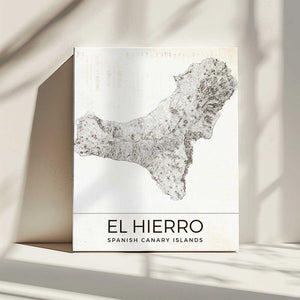 Tablou canvas „El Hierro Spanish Canary Islands Map” de Nicholas