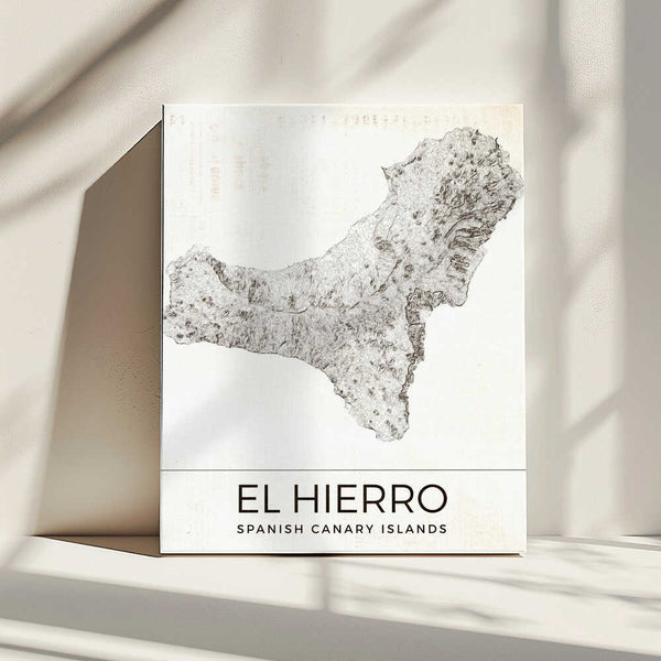 Tablou canvas „El Hierro Spanish Canary Islands Map” de Nicholas