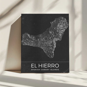 Tablou canvas „El Hierro Spanish Canary Islands Map” de Nicholas