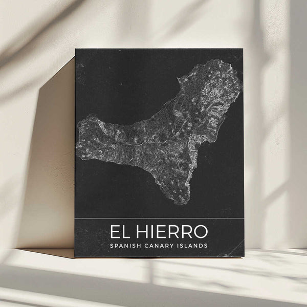 Tablou canvas „El Hierro Spanish Canary Islands Map” de Nicholas
