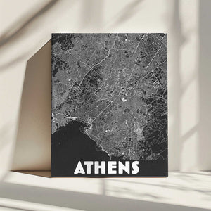 Tablou canvas „Athens Greece vintage travel map” de Nicholas