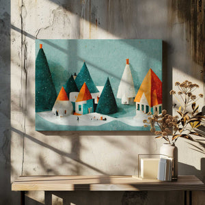 Tablou canvas „Cute Paper Village” de Treechild
