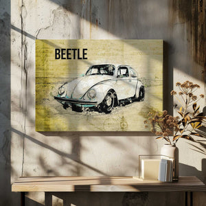 Tablou canvas „Volkswagen vw beetle” de Lembayung senja studio [Vintage Poster]