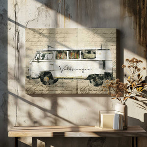 Tablou canvas „classic vw combi” de Lembayung senja studio [Vintage Poster]