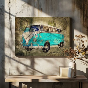 Tablou canvas „vw combi tosca” de Lembayung senja studio [Vintage Poster]