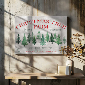 Tablou canvas „Christmas tree farm sign” de Rosana Laiz Blursbyai