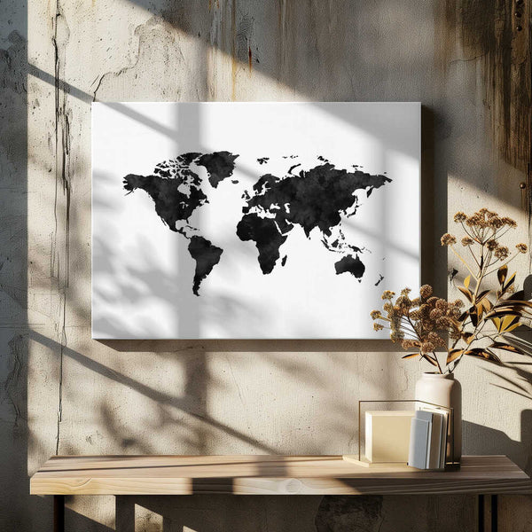 Tablou canvas „Inked World Map” de THE MIUUS STUDIO