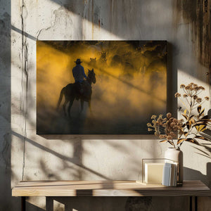 Tablou canvas „cowboy and horses” de Ali Can