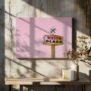 Tablou canvas „Atomic Pink Starburst Vintage Sign” de Tom Windeknecht