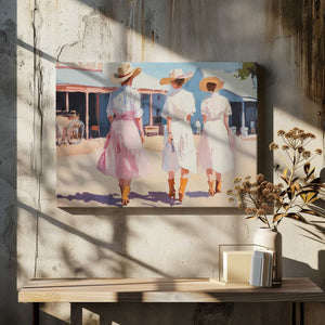 Tablou canvas „Retro Western Ladies” de Melloi Art Prints