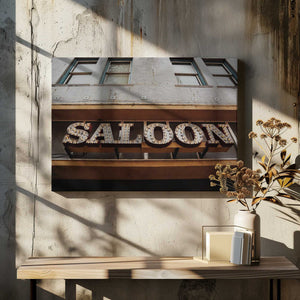 Tablou canvas „Vintage Saloon Sign” de Del Mundo Imagery