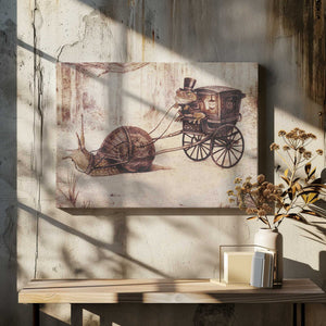 Tablou canvas „The Snail Express” de Mike Koubou