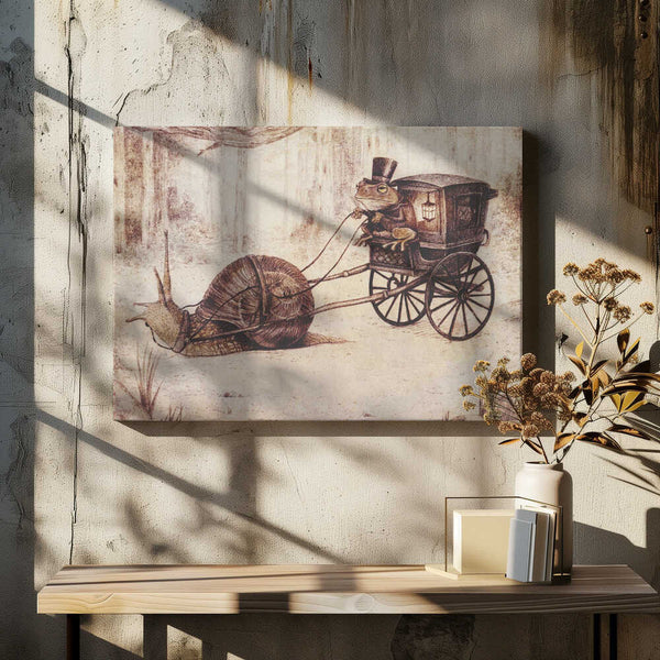 Tablou canvas „The Snail Express” de Mike Koubou