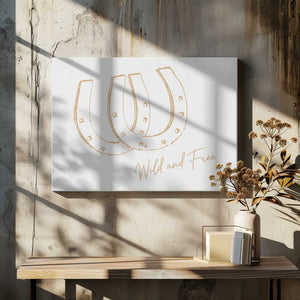 Tablou canvas „Horseshoe Wild and Free Neutral” de Jolly and Dash