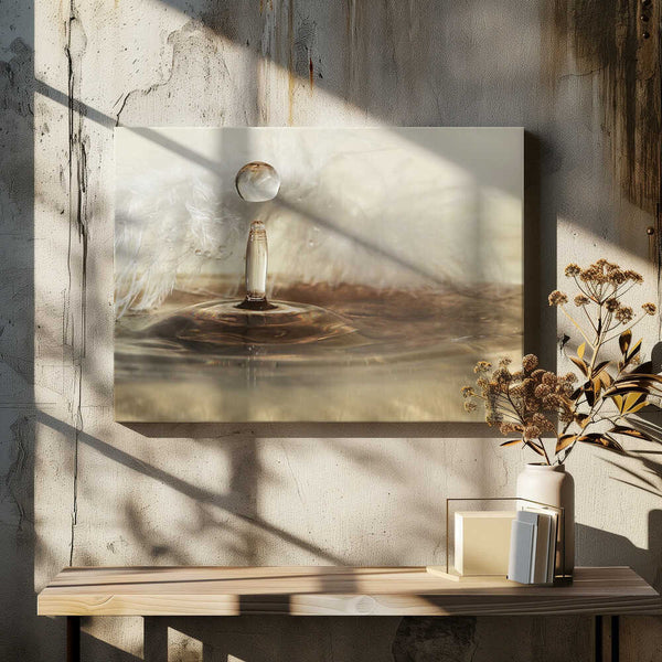 Tablou canvas „Golden featherdrops” de Heidi Westum