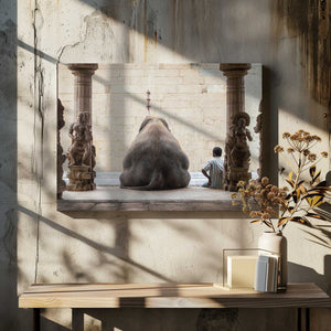 Tablou canvas „The Elephant &amp; its Mahot” de ruhan