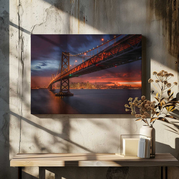 Tablou canvas „Bay Bridge at Night” de Toby Harriman