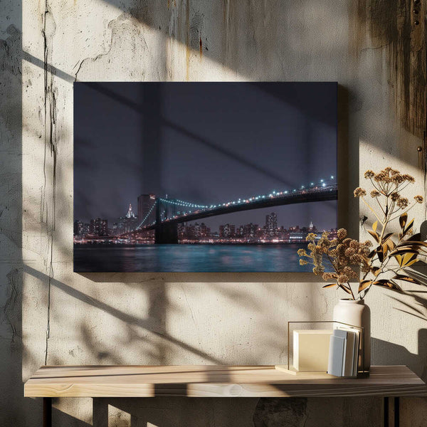 Tablou canvas „Manhattan Skyline and Brooklyn Bridge” de Fabien BRAVIN