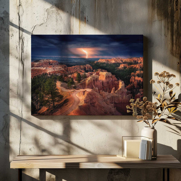 Tablou canvas „Lightning over Bryce Canyon” de Stefan Mitterwallner