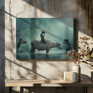Tablou canvas „Water Buffalo” de Vichaya
