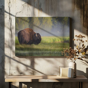 Tablou canvas „Bison in Morning Light” de Sandipan Biswas