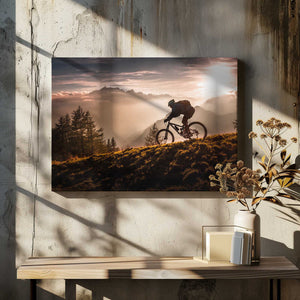 Tablou canvas „Golden hour biking” de Sandi Bertoncelj