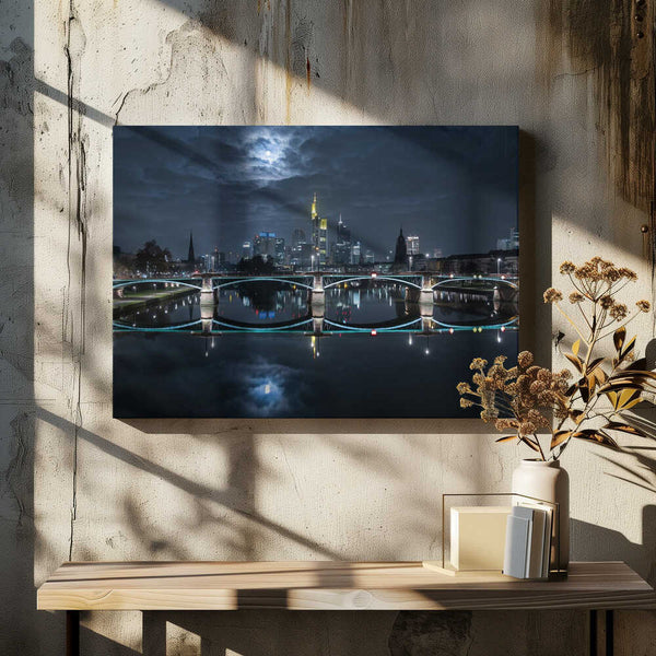 Tablou canvas „Frankfurt at Full Moon” de Mike
