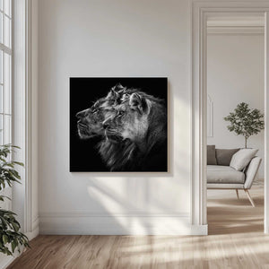 Tablou canvas „Lion and  lioness portrait” de Laurent Lothare Dambreville