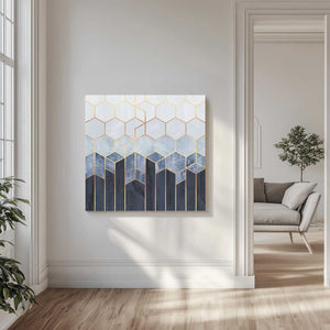 Tablou canvas „Soft Blue Hexagons” de Elisabeth Fredriksson