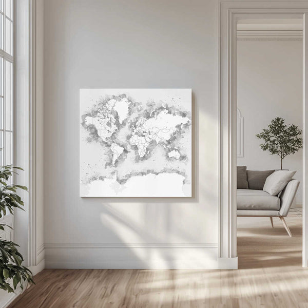 Tablou canvas „Louiss world map silhouette” de Rosana Laiz Blursbyai