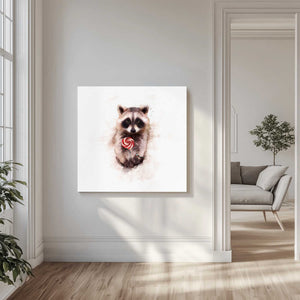 Tablou canvas „Sweet Raccoon Delight” de Emel Tunaboylu
