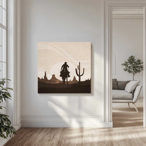 Tablou canvas „Cowboy's Distant Ride” de Emel Tunaboylu