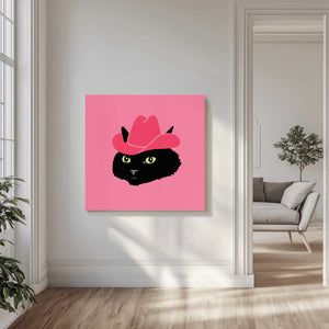 Tablou canvas „Marcy The Cute Cowgirl Cat” de Anyone Can Yeehaw